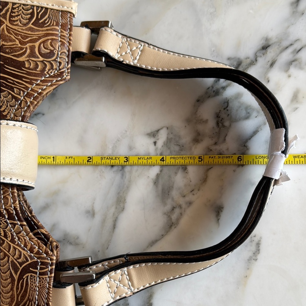 NWOT Boutique Western Floral Embossed Mini Shoulder Bag Horse Concho - Picture 16 of 16